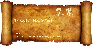 Tipold Noémi névjegykártya